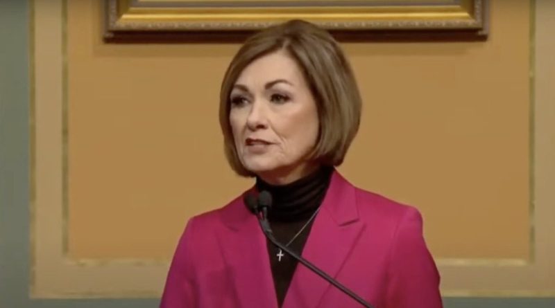Iowa Gov. Kim Reynolds delivers Condition of the State on Tuesday, January 14 on the floor of the Iowa House of Representatives.
